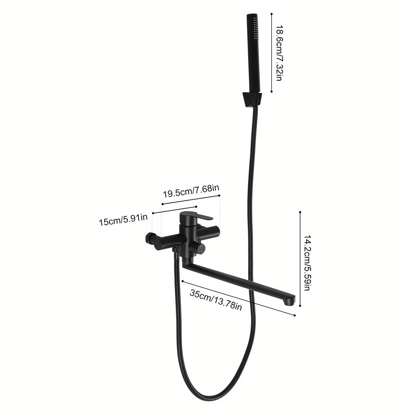 Douchekraan – Mengkraan – Douche Mengkraan – Handdouche – Douche Set – Mat Zwart Design – 360° Draaibare Handdouche
