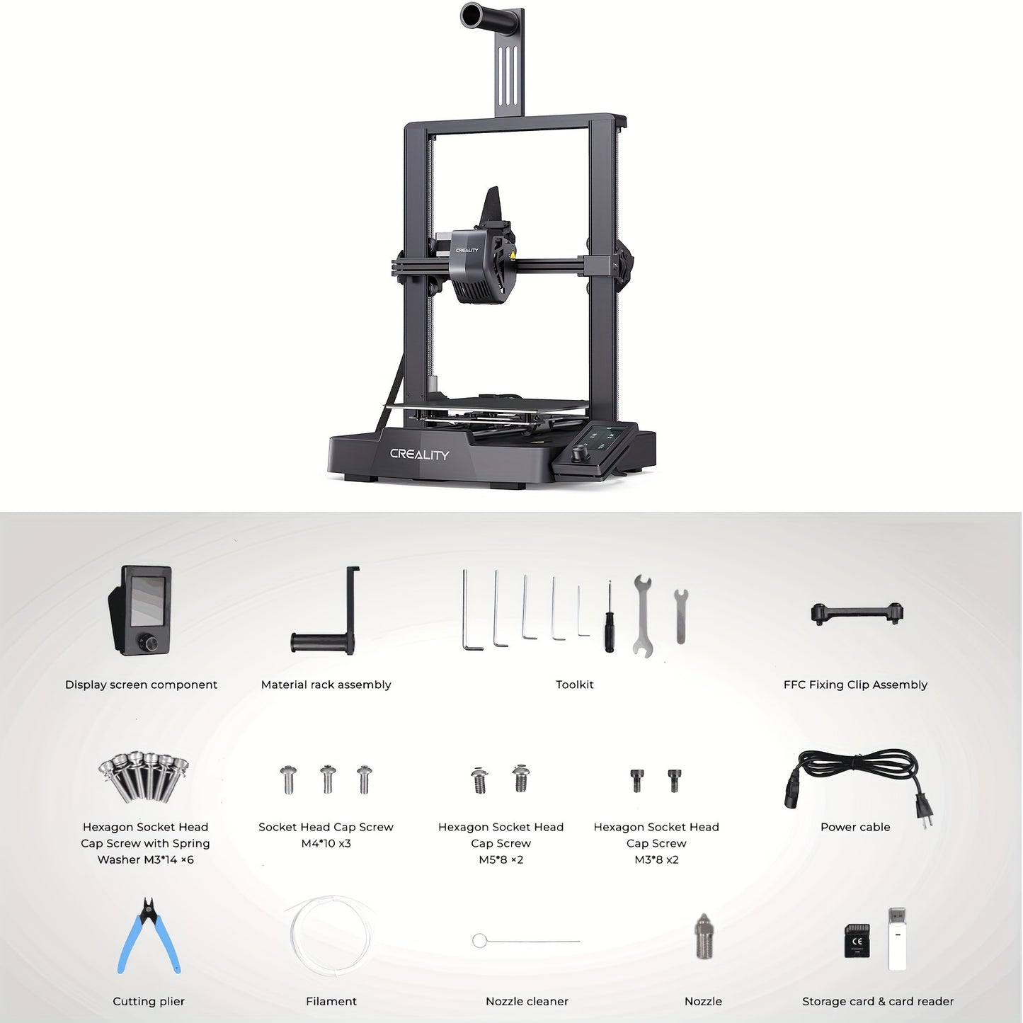 3D-printer – 3D Printmachine – Additive Printer – 3D Printer Kit – Zwart – Snelle Prints Tot 250 mm/s – Directe Sprite Extruder