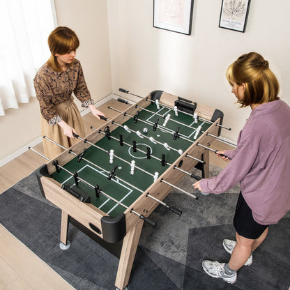 137.16cm Foosball Table, Arcade Soccer Game Table with 2 Balls & 26 Players, 2 Bead Style Scorers, Heavy Duty Foosball Table with Adjustable Leg Levelers