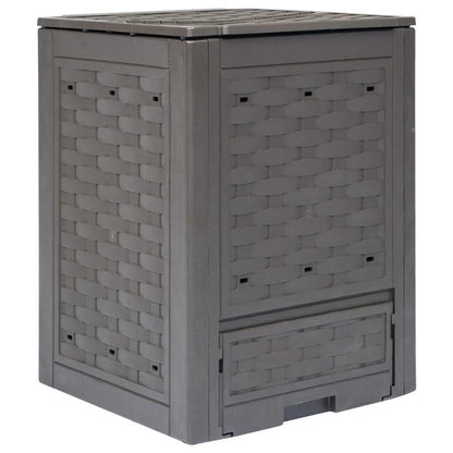 Compostbak – Compostvat – Composter – Composteerbak – Tuincompostbak – Bruin Rattan Kunststof – 300 Liter Inhoud – 60x60x83 cm