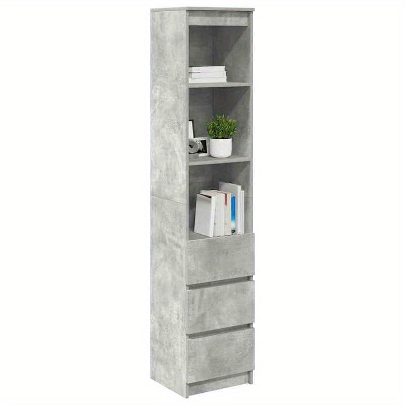 Modern 3-Tier Wooden Credenza with Removable Shelves - 37, 5x35x180cm, Durable Hardwood & Artificial Wood, No Assembly Required, Freestanding Storage Cabinet for Living Room, Bedroom, Office - Space-Saving Design, Bedroom Org