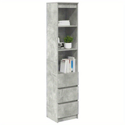 Modern 3-Tier Wooden Credenza with Removable Shelves - 37, 5x35x180cm, Durable Hardwood & Artificial Wood, No Assembly Required, Freestanding Storage Cabinet for Living Room, Bedroom, Office - Space-Saving Design, Bedroom Org