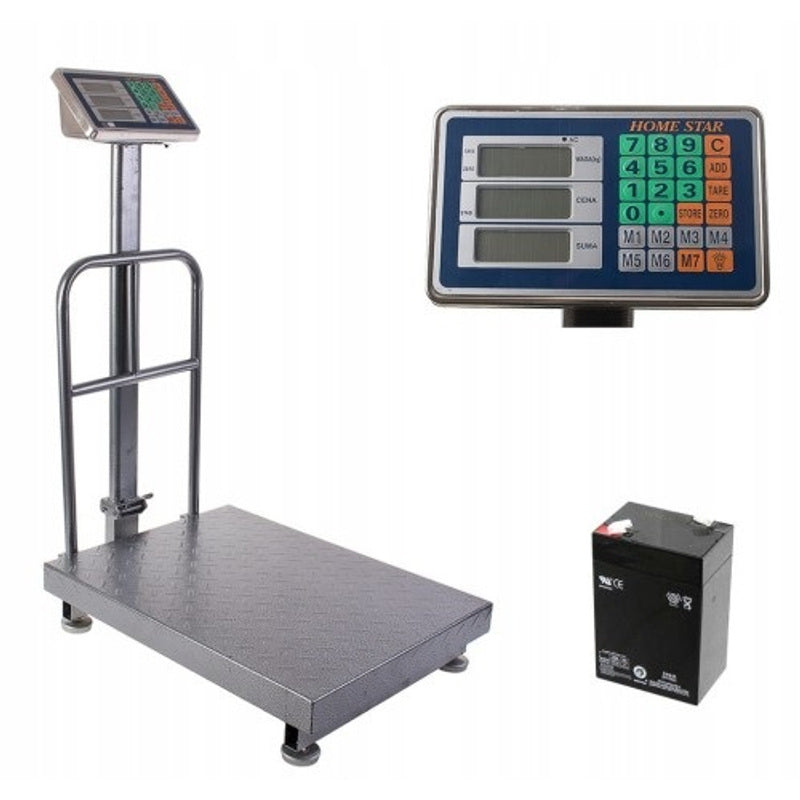 Weegschaal – Personenweegschaal – Lichaamsweegschaal – Digitale Weegschaal – Magazijnweegschaal – 300 kg Capaciteit – Groot 50x40 cm Platform – LED Display met Rode Cijfers