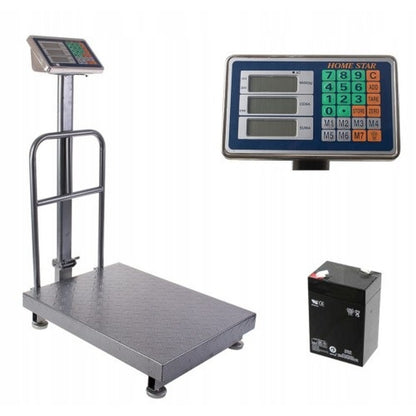 Weegschaal – Personenweegschaal – Lichaamsweegschaal – Digitale Weegschaal – Magazijnweegschaal – 300 kg Capaciteit – Groot 50x40 cm Platform – LED Display met Rode Cijfers