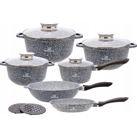 12-delige Kookset – Pannenset – Koekenpannen Set – Inductie Kookpannen – Non-stick Kookgerei – Aluminium – Keramische Antiaanbaklaag – Geschikt Voor Alle Kookplaten