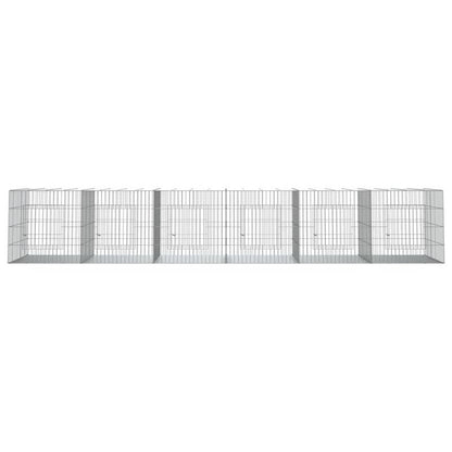 Konijnenhok – Buitenren – Knaagdierenkooi – Dierenverblijf – Binnenren – Gegalvaniseerd IJzer – 327x79x54 cm – Stevig en Weerbestendig