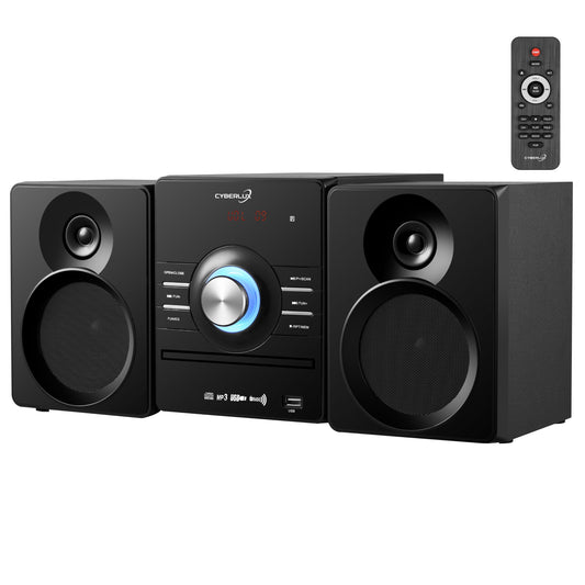 Hifisysteem – Micro HiFi Systeem – Stereo Set – Muzieksysteem – Mini Audio Systeem – Compact Design – Bluetooth USB AUX – CD en FM Radio met 30 Presets – LED Display