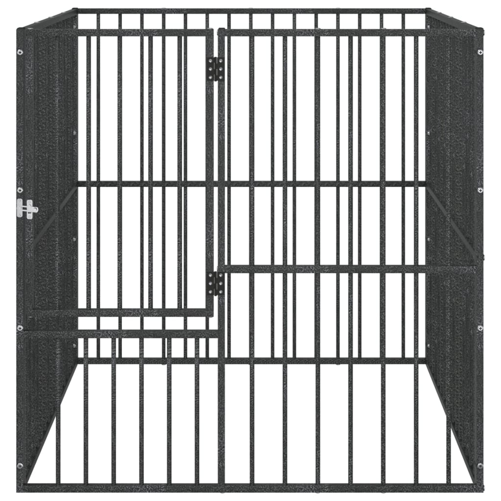Hondenhok – Hondenren – Hondenkooi – Hondenbench – Hondenverblijf – 100x100x100 cm – Gegalvaniseerd Staal – Semi-Open Ontwerp met Deur