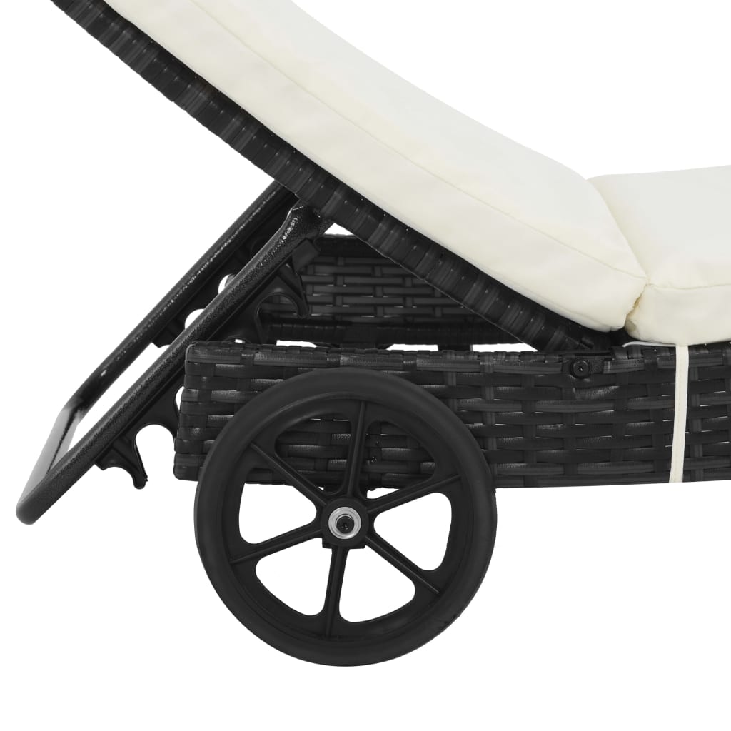 Lounger – Ligstoel – Zonnebank – Buitenmeubel – Tuinmeubel – Weerbestendig PE-Rotan – Instelbare Rugleuning