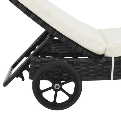 Lounger – Ligstoel – Zonnebank – Buitenmeubel – Tuinmeubel – Weerbestendig PE-Rotan – Instelbare Rugleuning