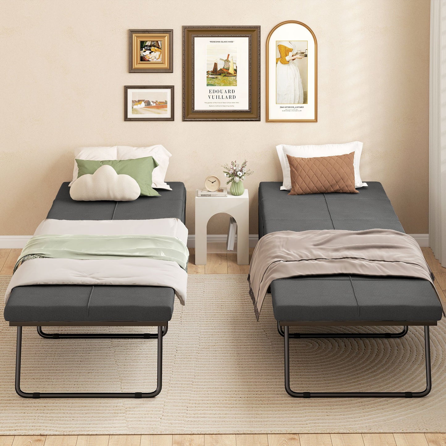 Vouwbed – Opklapbed – Logeerbed – Slaapsysteem – Campingbed – Inclusief Matras – Beschermhoes – 190x69x38,5 cm – Grijs