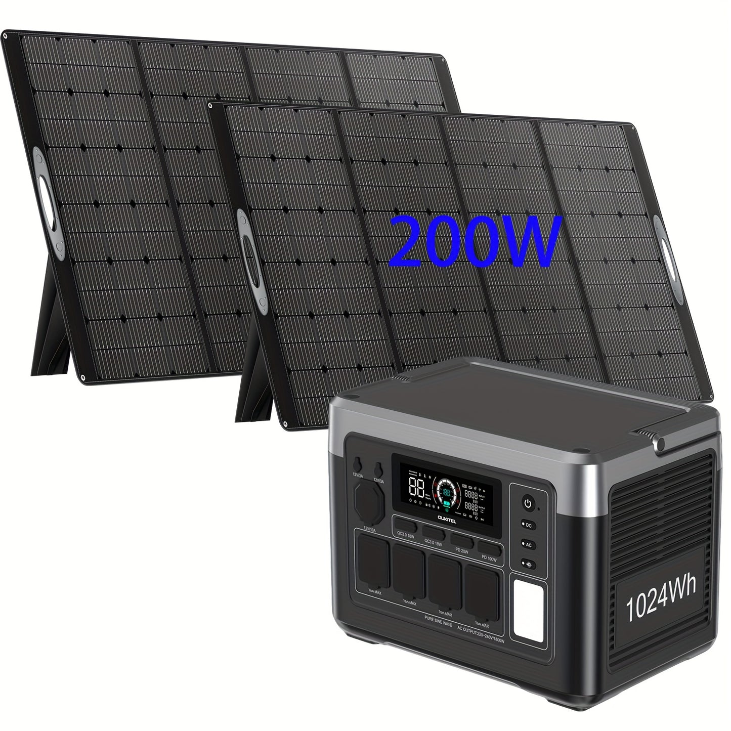 Powerstation – Draagbare Generator – Zonne-energiecentrale – Noodstroomvoorziening – Outdoor Accu – 1024Wh LiFePO4 Batterij – Supersnel Opladen 45 Min