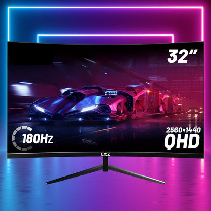 32 Inch Curved Gaming Monitor – Curved Scherm – PC Monitor – Gaming Display – Frameloos Scherm – 2K QHD Resolutie – 180Hz Verversingssnelheid