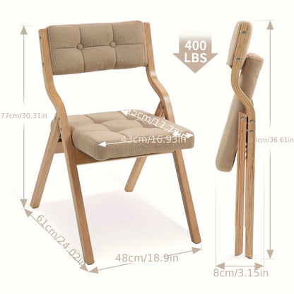 Houten Klapstoelen – Opvouwbare Stoelen – Klapstoelen Met Kussen – Event Stoelen – Bureaustoelen – Khaki Kleur – Ergonomisch Zitcomfort – Duurzaam Hardhouten Frame