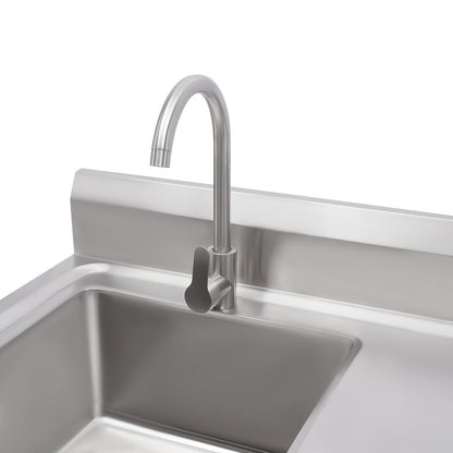 Keukenspoelbak – Spoelbakken – Gootsteen – Wasbak – Keukenwasbak – Roestvrij Staal – 100x60x93 cm – Heavy-Duty 201 RVS Met Centrale Afvoer