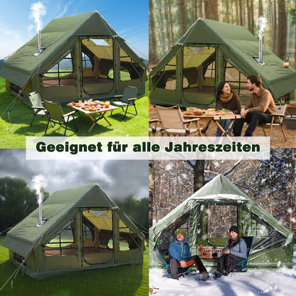 Opblaasbare Tent – Kampeertent – Familietent – Glamping Tent – Tunneltent – Ruim 4-8 Personen – Stevig Oxford 420D Materiaal