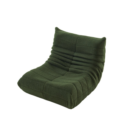 Relaxation Armchair Sofas with Removable Backrest And Seat Cushions, Lazy Sofa Indoor Seat Cushions with Comfortable, Extra Thick Padding for Bedroom, Living Room, White, Green.