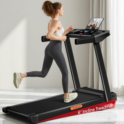Loopband – Hardloopband – Fitnessband – Trainingsband – Opvouwbare Loopband – Verstelbare Hellingshoek 6% – Triple Touchscreen Display – Compact & Draagbaar Design