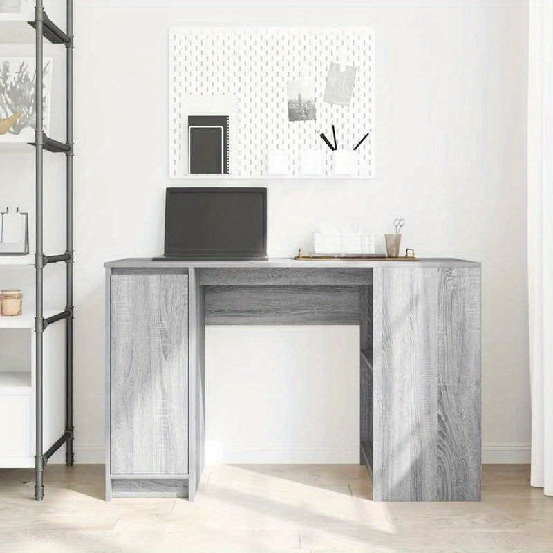 Desk Measuring 120X42X76 Cm Made of Gray Sonoma Particle Board, Composite Wood, Smooth, Moisture-Resistant, Warp-Resistant, Crack-Resistant; This Desk Is a Perfect Addition to Your Home, Office, Study, Bedroom, Or Living Room