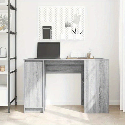Desk Measuring 120X42X76 Cm Made of Gray Sonoma Particle Board, Composite Wood, Smooth, Moisture-Resistant, Warp-Resistant, Crack-Resistant; This Desk Is a Perfect Addition to Your Home, Office, Study, Bedroom, Or Living Room
