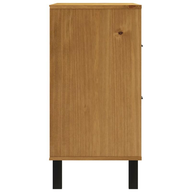 Sideboard with glass doors FLAM 80x40x80cm solid pine wood