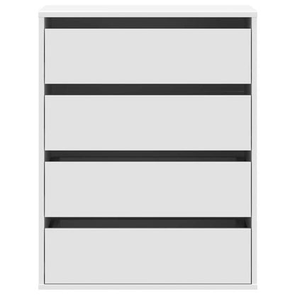 Drawer Cabinet 60X41X76 Cm Crafted Wood White