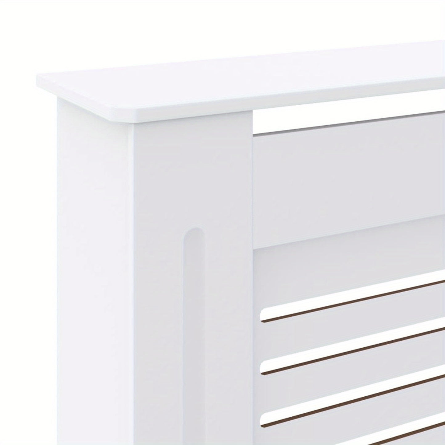 Radiatorombouw – Radiatorbekleding – Verwarmingafdekking – Radiatorpaneel – Radiatorkast – Wit MDF – 205 cm Lengte – Slatted Design Voor Optimale Warmtecirculatie