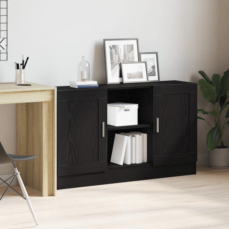 Black Oak Sideboard 120x30.5x70 cm Engineered Wood Storage Cabinets/TV Cabinets/Hallway Cabinets/Sideboards. This modern sideboard features an elegant, durable, weather-resistant, and moisture-resistant wooden structure with