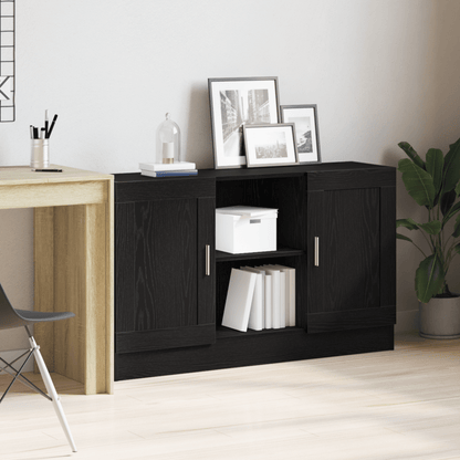 Black Oak Sideboard 120x30.5x70 cm Engineered Wood Storage Cabinets/TV Cabinets/Hallway Cabinets/Sideboards. This modern sideboard features an elegant, durable, weather-resistant, and moisture-resistant wooden structure with