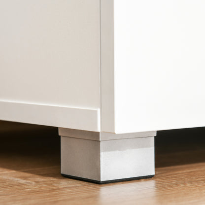 Microwavekast – Keukenkast – Opbergkast – Buffetkast – Keukenmeubel – 90x40x120 cm – Wit Hout met Schuiflade