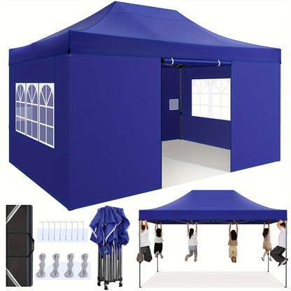 Pop-up Tent – Partytent – Buiten Tent – Gazebo – Schaduwdoek – 3,05x4,57 Meter – Oxford Doek – Verstelbare Hoogte – Blauw