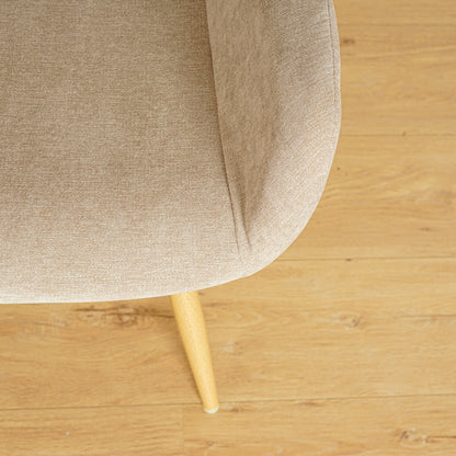 Eetkamerstoelen – Stoelen – Kuipstoelen – Keukenstoelen – Meubilair – Scandinavisch Design – Ademend Rugleuning – Metalen Onderstel – Set van 4 – Beige