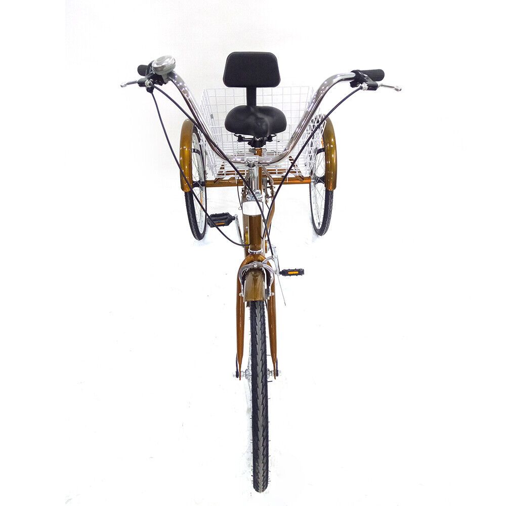 Driewieler – Volwassenenfiets – Driewieler Fiets – Rickshaw – Driewieler Voor Volwassenen – Gouden Aluminium Frame – Ergonomische Rugleuning & 6 Versnellingen