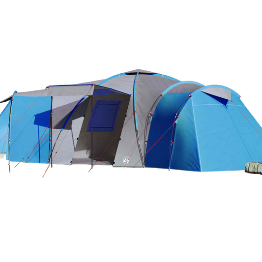 Familietent – Kampeertent – Tunneltent – Pop-up Tent – Koepeltent – Waterdicht Polyester – Inclusief Luifel en Ventilatiepanelen