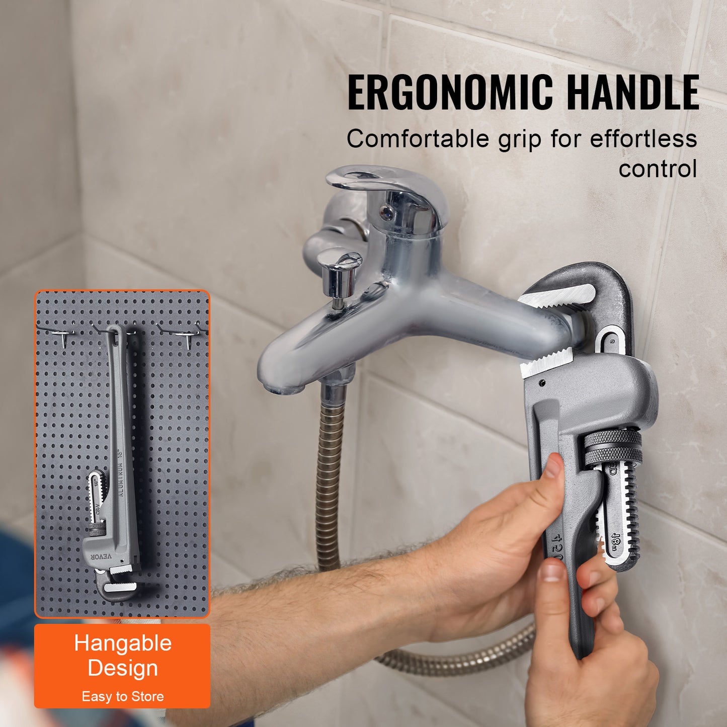 Pijptang – Verstelbare Wrench – Leidingtang – Moersleutel – Sanitairtang – 18 Inch Aluminium – Duurzame Chroom-Vanadium Bek – Ergonomisch H-Vormig Handvat