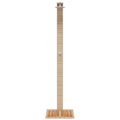 Buitendouche – Tuindouche – Vloerdouche – Zonnedouche – Campingdouche – Beige Poly Rattan & Acaciahout – 50x55x224 cm – Europese Enkele Kraanaansluiting