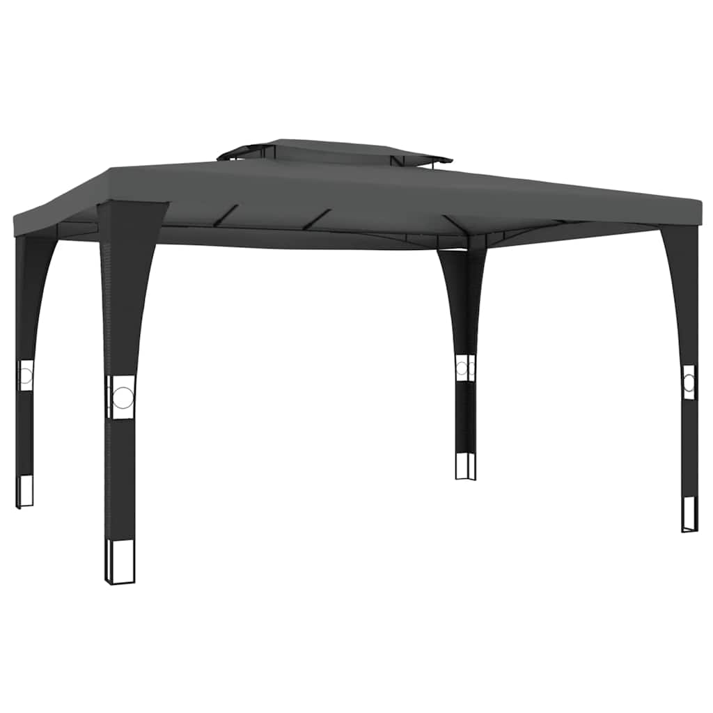 Prieel – Tuinpaviljoen – Tuin Prieel – Overkapping – Partytent – Robuust Roestvrij Stalen Frame – Ventilerend 2-Laags Polyester Dak 3,98x2,98m Antraciet