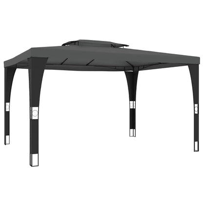 Prieel – Tuinpaviljoen – Tuin Prieel – Overkapping – Partytent – Robuust Roestvrij Stalen Frame – Ventilerend 2-Laags Polyester Dak 3,98x2,98m Antraciet