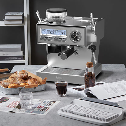 Espressomachine – Koffiemachine – Pistonmachine – Volautomaat – Baristamachine – 20-Bar Pomp – Roestvrijstalen Behuizing