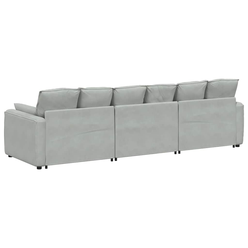 Hoekbank – Modulaire Bank – L-vormige Bank – Zitbank – Loungesofa – Velvet Bekleding – Stevig Metalen Frame – Donkergroen