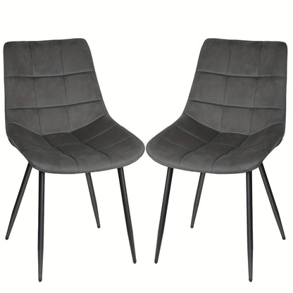 Velvet Eetkamerstoelen Set Van 2 – Stoelen, Restaurantstoelen, Hotelstoelen, Industrieel Design – Zwart Metalen Poten – Ergonomische Rugleuning & Snel Montage