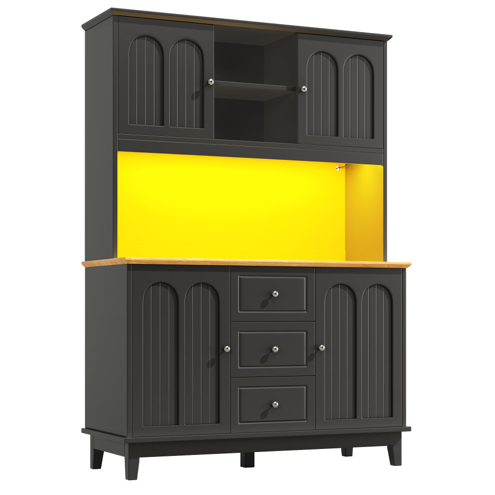 Kast – Opbergkast – Opbergrek – Wandkast – Stellingkast – Verstelbare 3-laags Kast – Anti-Kantelbeveiliging – Zwart MDF Metalen Constructie – 120x40x180 cm