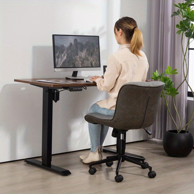 Bureaustoel – Office Chair – Ergonomische Stoel – Draaistoel – Bureaustoelen – Verstelbare Hoogte – 360° Draaibaar – Metalen Frame – Linnenlook Bekleding