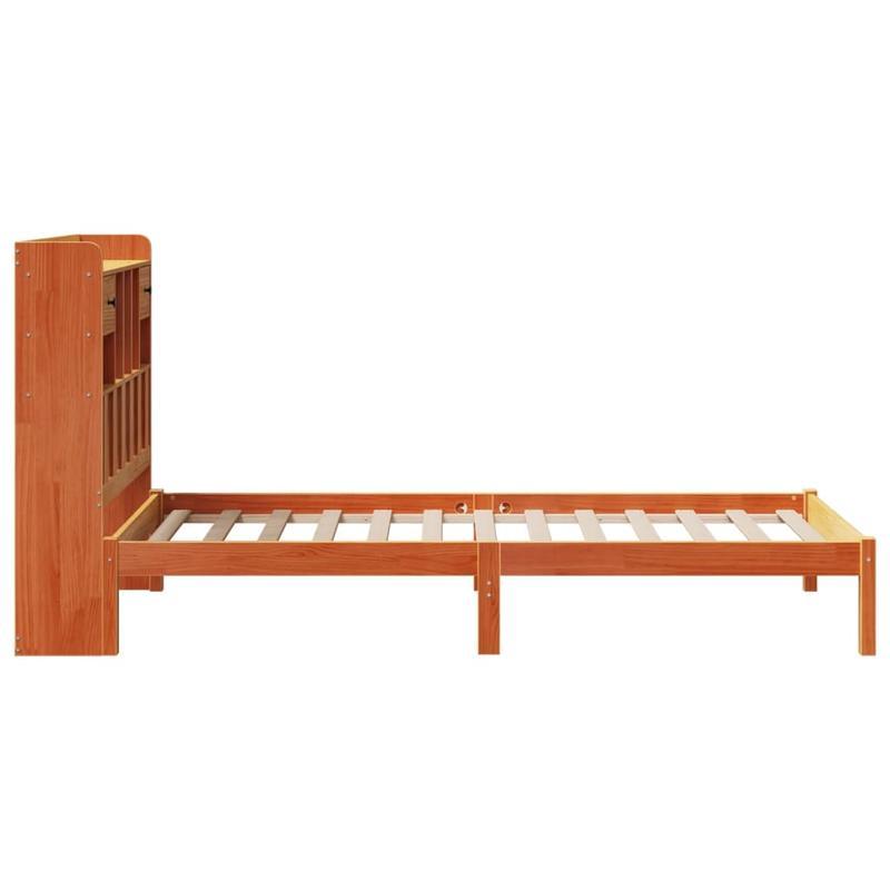Modern Bookcase Bed with Built-in Shelves - Space-Saving Design, Hardwood Construction, Easy Assembly - for Small Apartments, Dorms, Studios - Marrone Cera (Brown-) - Mattress Not Included - Model 100x200cm (39x79"), Dorm Roo