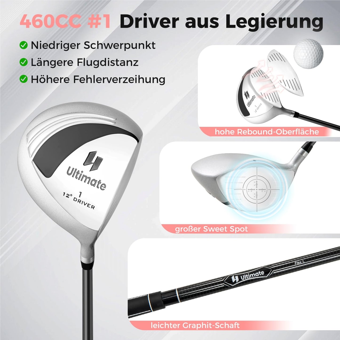 Complete Dames Golfset – Golfclubs Set – Golfset Dames – Rechtshandig Golfset – 9/11 Delig – Inclusief Regenhoes – Lichtgewicht Graphiet Stelen – Volledige Set Met Tas