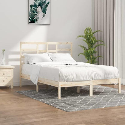 Contemporary Solid Wood Bed Frame 120x200cm - Light Wood Finish, Removable Headboard & Footboard, Easy Assembly, No Mattress Included, Minimalist Bedroom Furniture, Bedroom Furniture, Sleek Design, Durable Construction