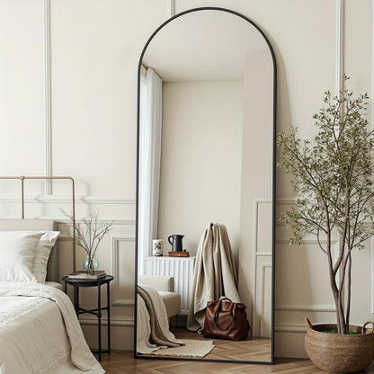 Vloerspiegel – Staande Spiegel – Passpiegel – Full-Length Spiegel – Wandspiegel – 163x54 cm – Geharde Glazen Spiegel – Zwart Aluminium Frame