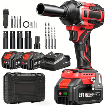 Slagmoersleutel – Impact Slagmoersleutel – Draadloze Slagmoersleutel – Accu Slagmoersleutel – 1/2 Inch – 700Nm Koppel – 2x 4.0Ah Batterijen