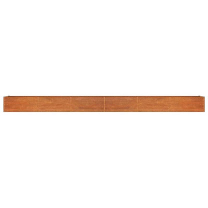 Verhoogde Plantenbak – Moestuinbak – Bloembak – Kruidenbak – Tuinbak – Cortenstaal – Weerbestendig – 600x80x45 cm – Roestkleurige Afwerking