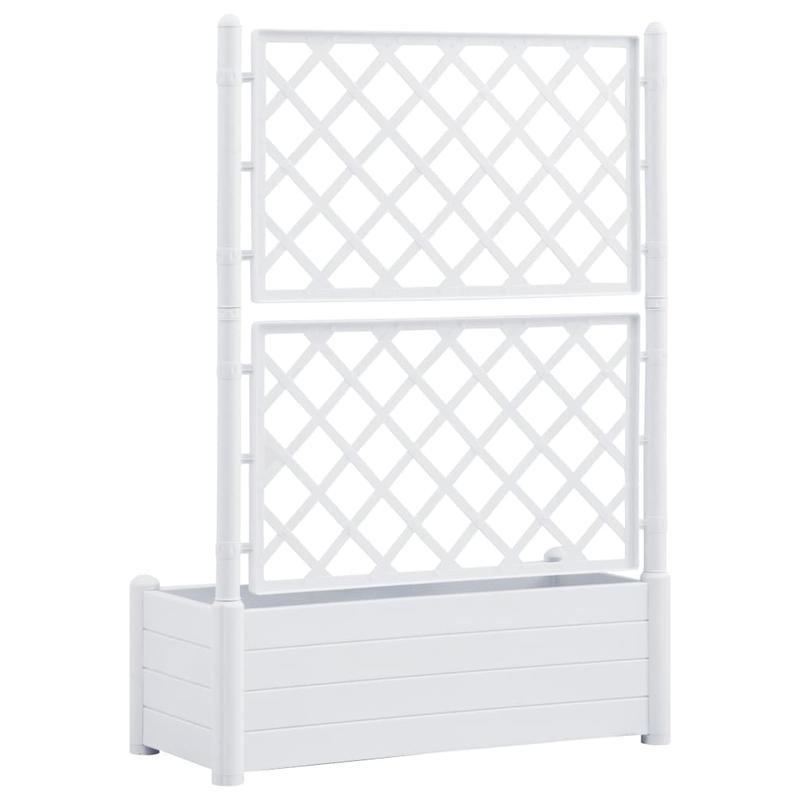 Easy to assemble modern and simple Planter with trellis 100x43x142cm White backyard high-quality flower box kit